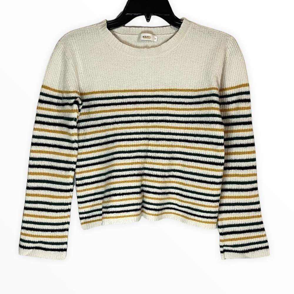 A.L.C. Women’s Meryl Striped Wool Blend Pullover Sweater Size Small
